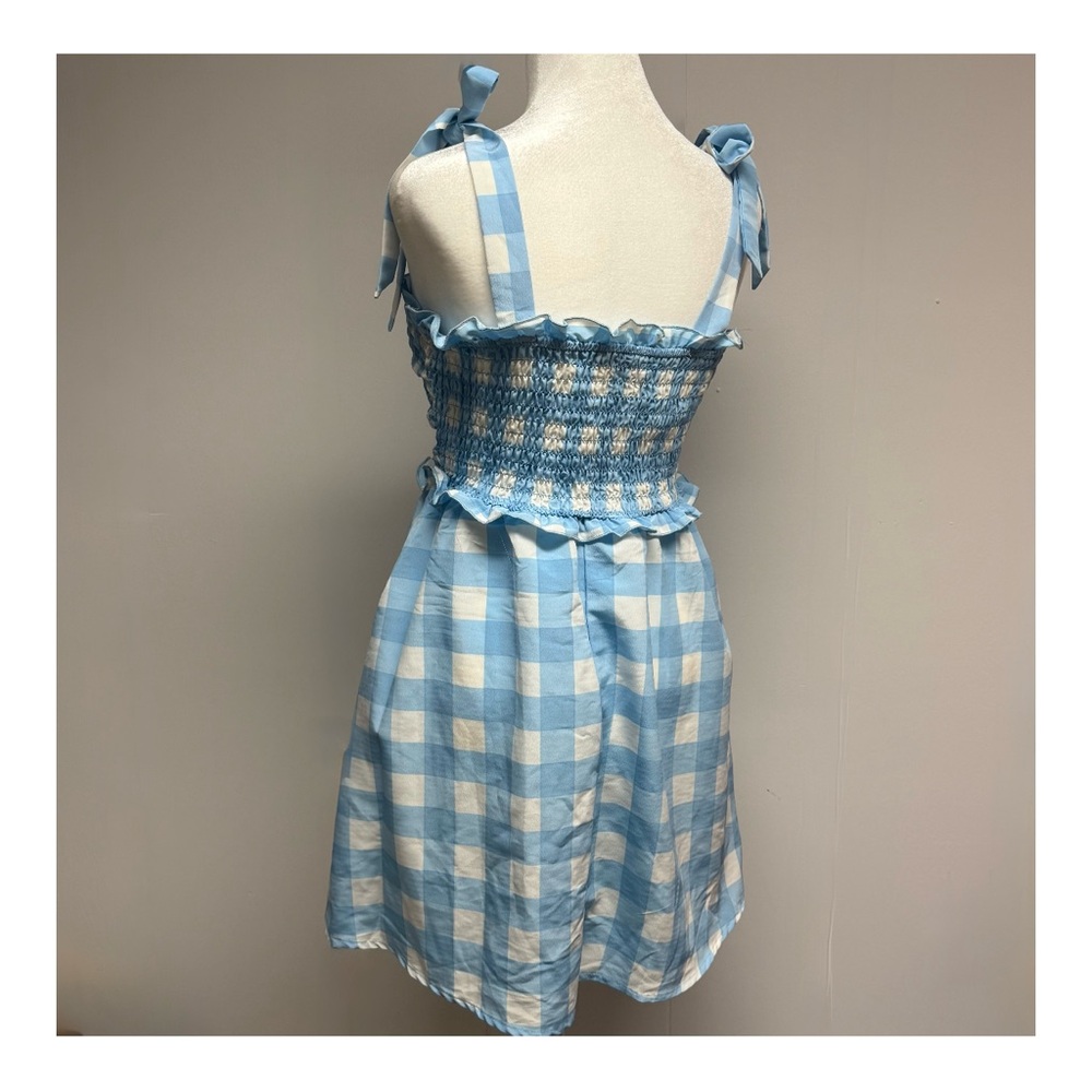 **DONATED** Lily Rose Blue & White Gingham Smocked Dress || Size Small - Picture 3 of 7